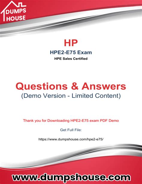 HPE2-E75 Dumps