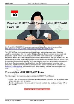 HPE2-W07 Übungsmaterialien
