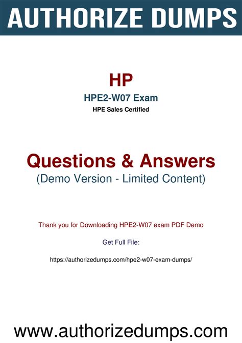 HPE2-W07 Testfagen