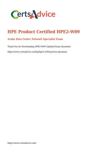 HPE2-W09 Schulungsunterlagen