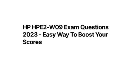 HPE2-W09 Tests