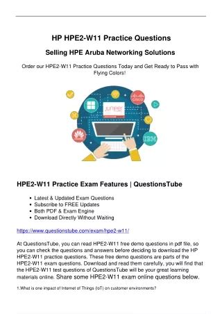 HPE2-W11 Probesfragen