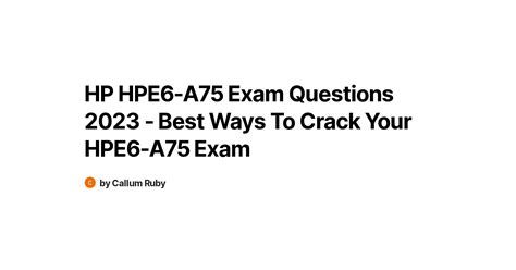 HPE6-A75 Echte Fragen