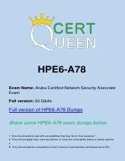 HPE6-A78 PDF Testsoftware
