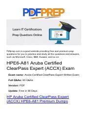 HPE6-A81 Zertifizierungsprüfung