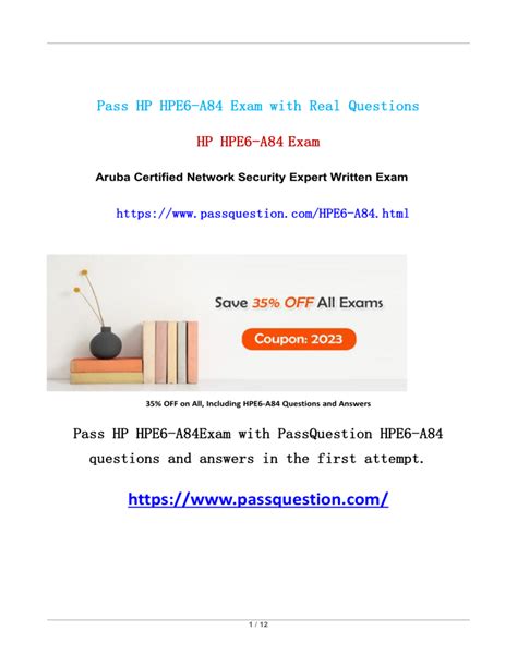 HPE6-A84 PDF Testsoftware