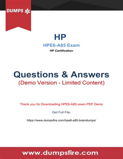 HPE6-A85 PDF Testsoftware
