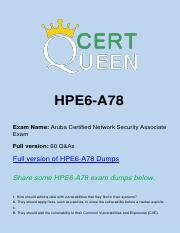 HPE6-A87 Ausbildungsressourcen