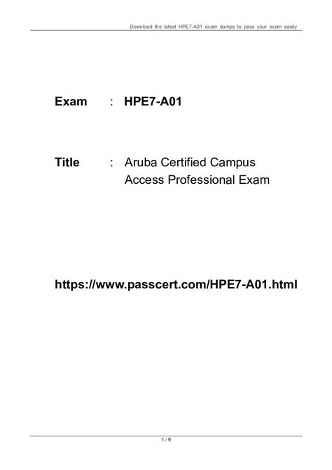 HPE7-A01 PDF Demo