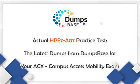 HPE7-A07 Dumps