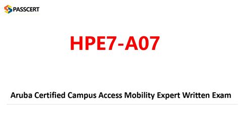 HPE7-A07 Prüfungsinformationen