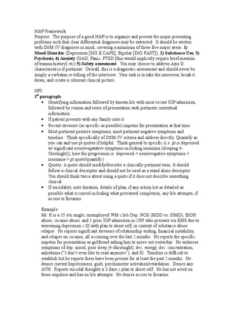 HPI Guidelines Major Depressive Disorder Diagnostic And Statistical