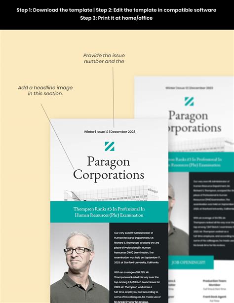 HR Agency Newsletter Template Word PSD Apple Pages Google Docs