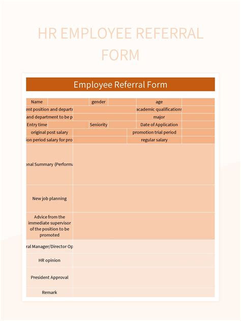 HR Employee Referral Form Excel Template And Google Sheets File For