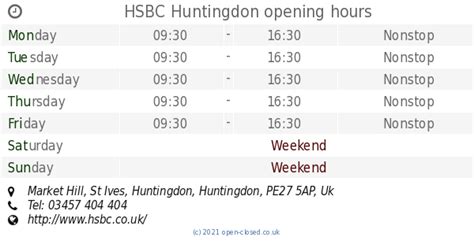 HSBC Bank opening times in St Ives, MARKET HILL