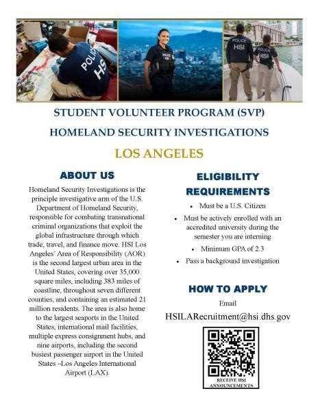 HSI Student Internship – Law Enforcement (September 2024-December 2024 ...