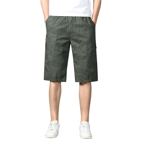 HSMQHJWE Mens Short Shorts 10 Star Male Casual Pants Solid