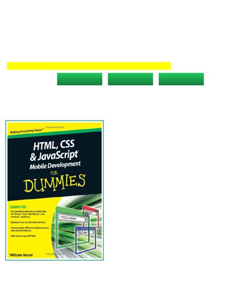 HTML, CSS, and JavaScript Mobile Development For Dummies