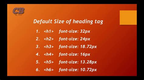 HTML 5 Heading Tags and Font Size YouTube