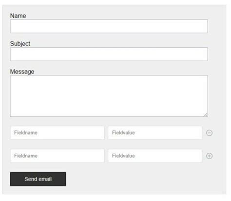 HTML Contact Form Template to Email with Custom Fields