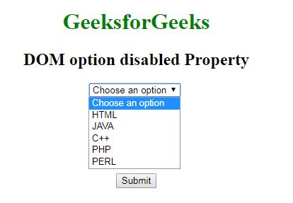 HTML DOM Option disabled 属性 菜鸟教程