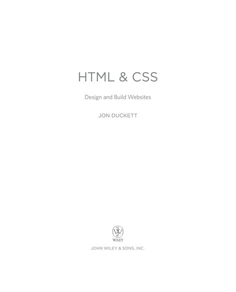Download Html  Css Design And Build Websites By Jon Duckett