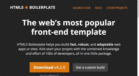 HTML5 Boilerplate The webs most popular frontend template Html5