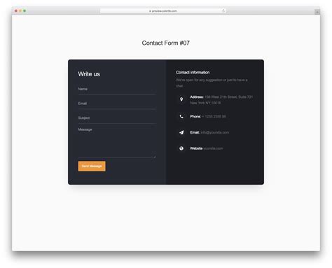 HTML5 Contact Form CSS Code Example CSS CodeLab