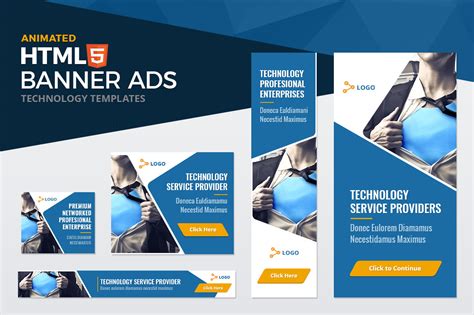 HTML5 Technology Banner Ad Templates Creative HTML/CSS Themes