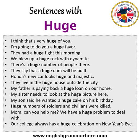 HUGE in a Sentence Examples 21 Ways to Use Huge