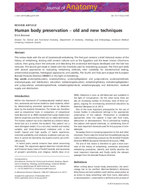 Human body preservation - old and new techniques - PubMed - wintechmobiles.com