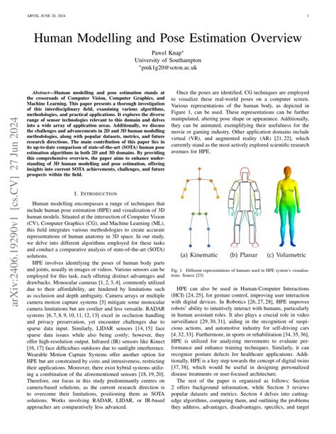 Human Modelling and Pose Estimation Overview - coolestguyplanet.net