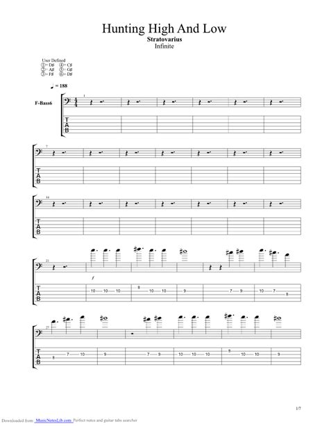 HUNTING HIGH AND LOW Chords - Stratovarius E-Chords