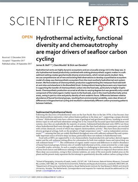 Hydrothermal activity, functional diversity and … - raincitystudios.com