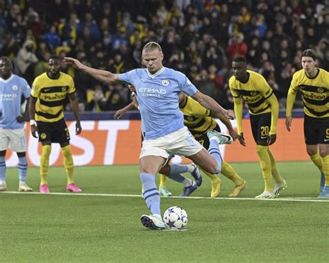 Haaland ends barren streak in Champions League with 2 goals in Man City’s 3-1 win over Young Boys