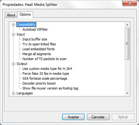 Haali Media Splitter for Windows