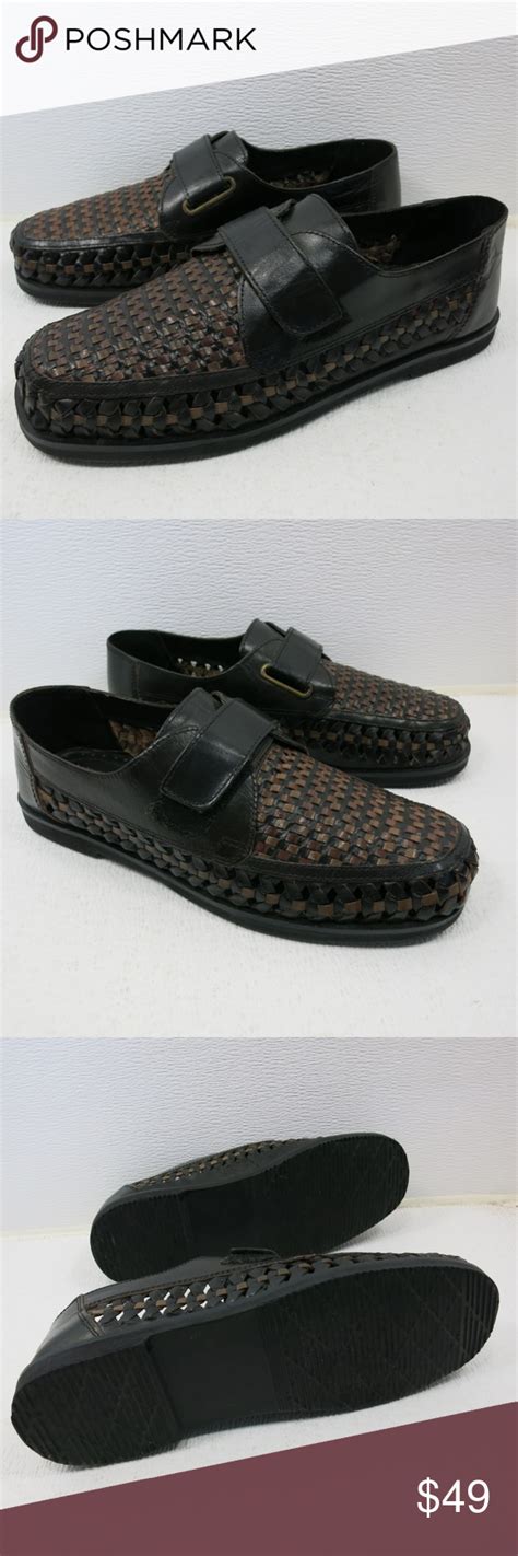 Haband Gold Coast Black Weaved Leather Slip on Casual Loafers …