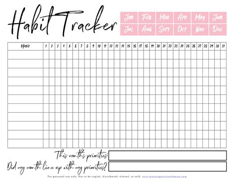 Habit Calendar Printable