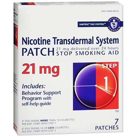 Habitrol Nicotine Patch Transdermal System Step 1 21mg 7ct …