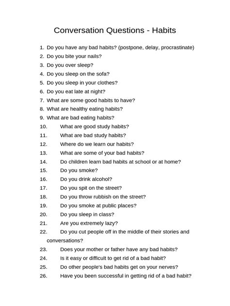 Habits for mental toughness.  Conversation Questions Habits A Part of Conversation Qu...