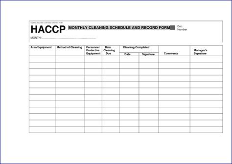 Haccp Sample Forms Form Resume Examples djVaqPvVJk