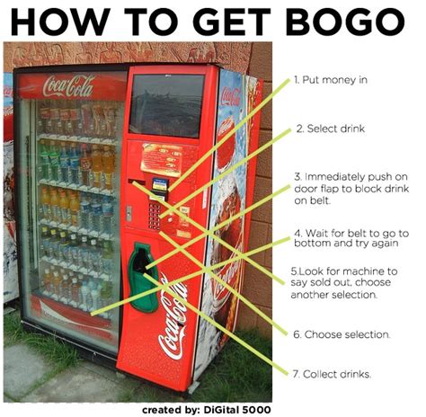 Hack into vending machine. First, you should press the top selection button four times, and then press the very last button three times. Then, hold the fourth button from the top and press the last button once more. If done correctly, t ...more. How To Hack a Vending Machine in 3 Easy Steps. 