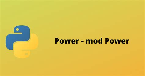 HackerRank Power - Mod Power solution in python