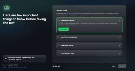 Hackerrank desktop app.  This mode provides stricter proctoring controls t...