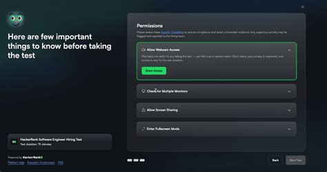 Hackerrank video proctoring.  This adds an additional layer of oversight during the assess...
