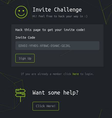 Hackthebox invite code hint.  I'm hoping to receive some small hints from...