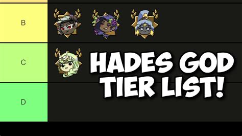 All gods are S-tier, literally. It just depends what kind of build you're going for. Like, you have Aphrodite at C-tier, but if you're using a high-damage weapon like the Hera bow, Hestia Rail, or hidden sword aspect, Aphrodite is incredible. Hundreds and hundreds of damage per hit. . 