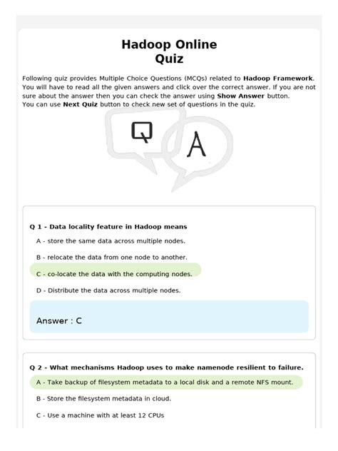 Hadoop online test.  Following quiz provides Multiple Choice Questions...