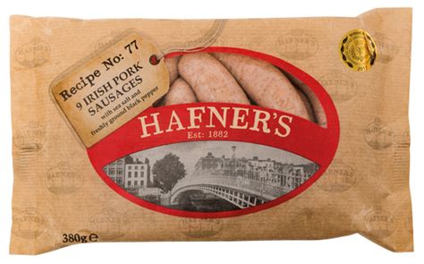 Hafners - BIG ON TASTE SINCE 1882. Once the Hafners arrived in Dublin, sausages would never be the same again! Sausage people through and through - from Bavaria - we set out to make the tastiest ever sausages that Ireland had eaten. In 1882, we opened a shop in South Great Georges Street. In fairness, it was more than a shop, it was a proper pork emporium.