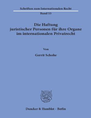 Haftung juristischer personen für ihre organe im internationalen privatrecht. - Einführung in das pspice handbuch für elektrische schaltungen.